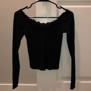 Off the Shoulder Black Long Sleeve